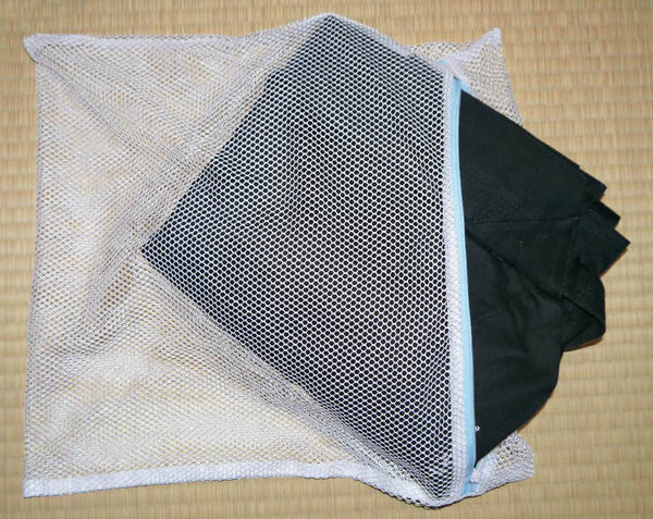 Cotton Hakama in a washing net.