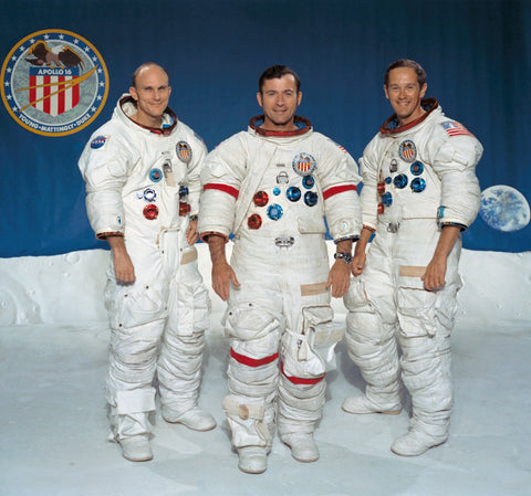 eft to right, Thomas K. Mattingly II, command module pilot; John W. Young, commander; and Charles M. Duke Jr., lunar module pilot.