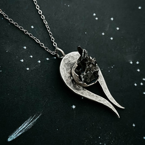 Comet necklace with authentic meteorite by Yugen Tribe