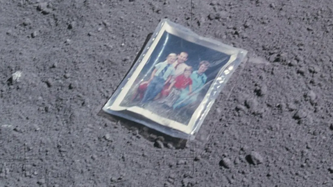 Family portrait on the moon left behind by astronaut Charles Duke