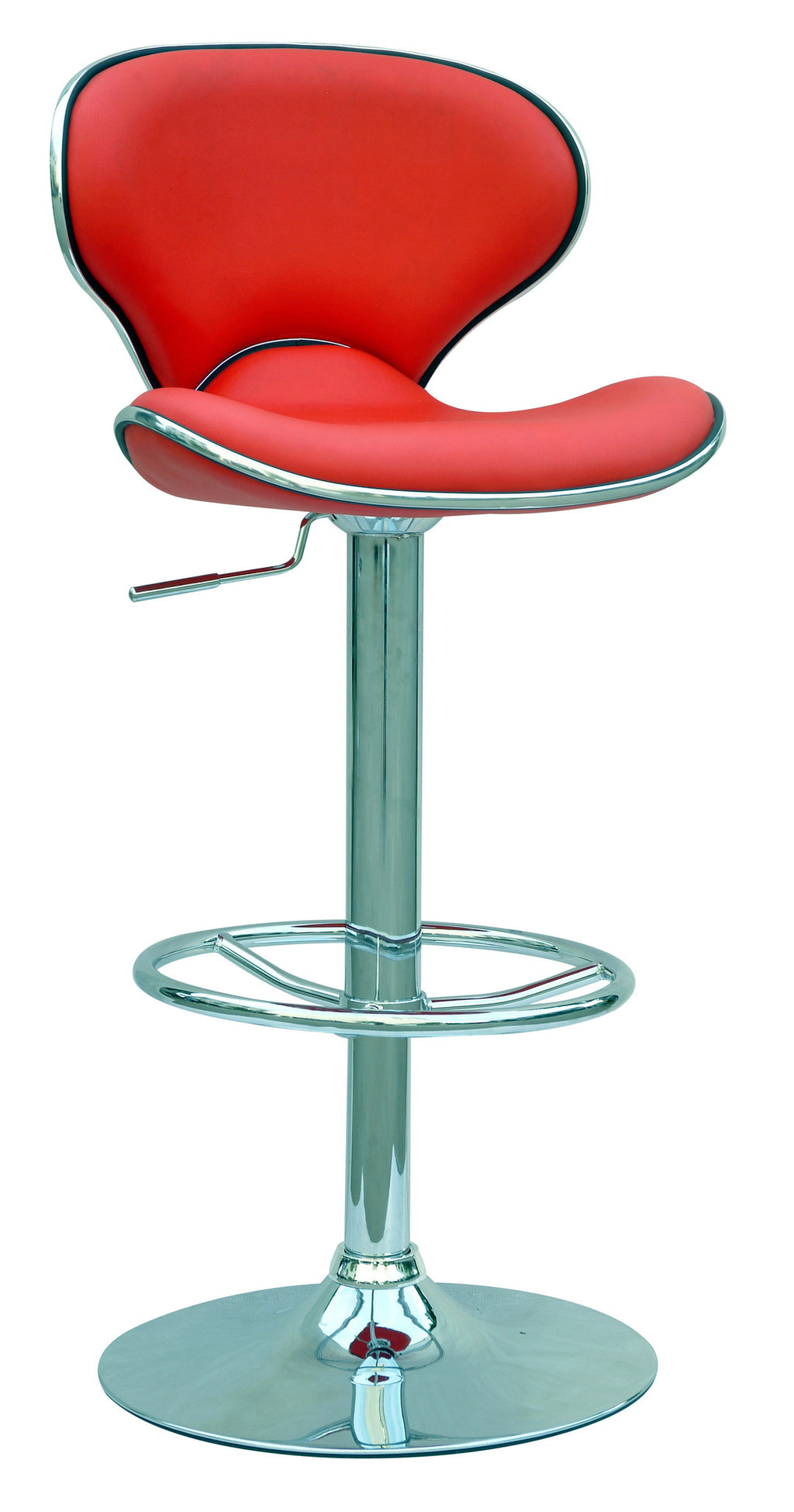 Red Pneumatic Gas Lift Adjustable Height Swivel Stool
