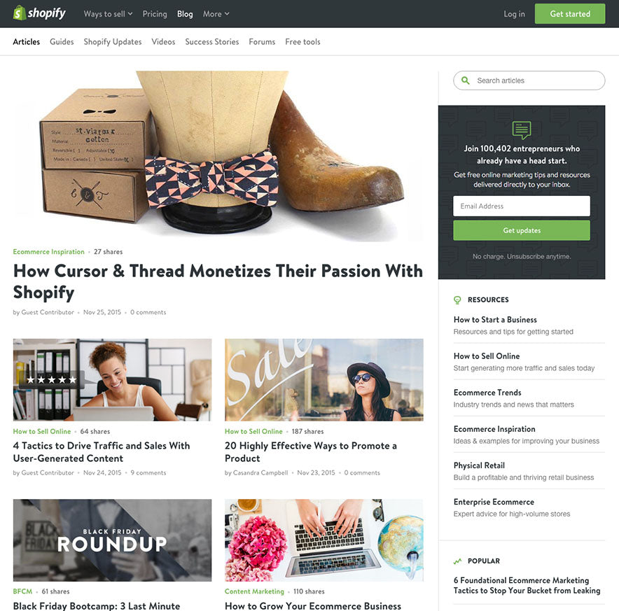 Shopify Blog Feature