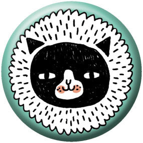 Gemma Correll Fluffy Cat 1 inch Button