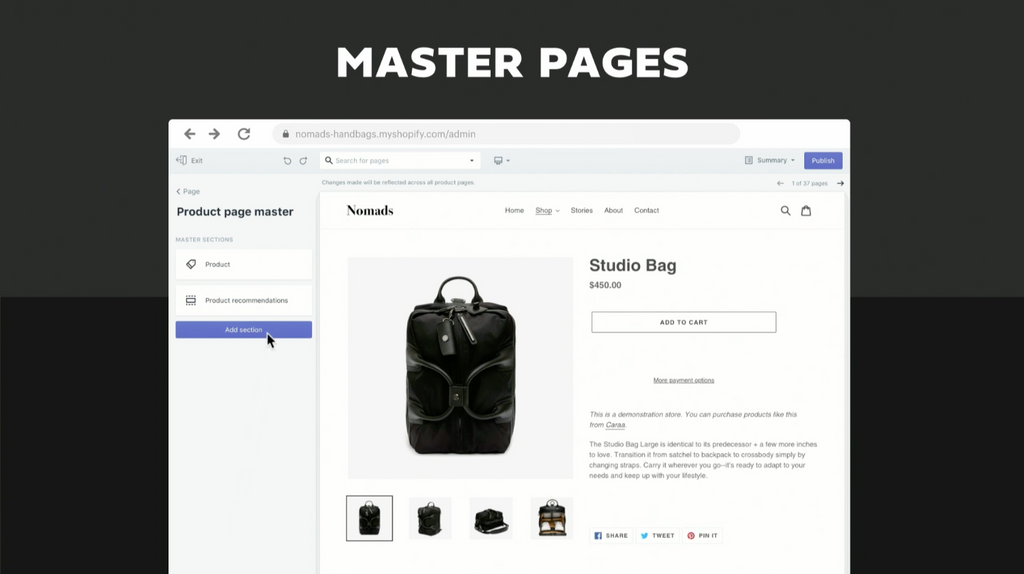 Shopify Unite 2019 新功能Master Pages