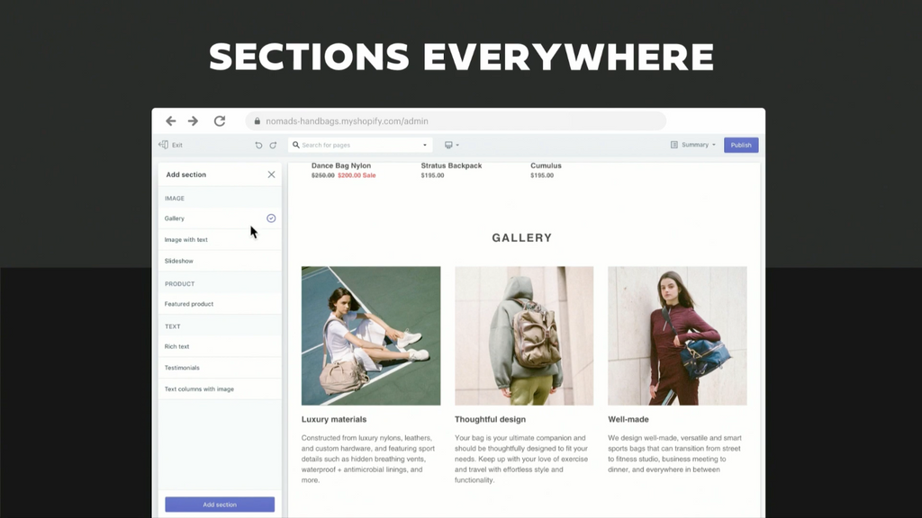 Shopify Unite 2019 新功能 Sections Everywhere