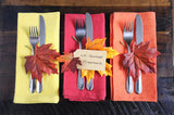 Dyed fabric napkins