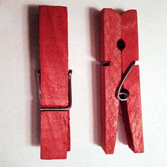 Dyed red clothespins