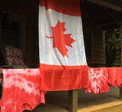 Red and White T Shirt Canada Day Tie Dye Project