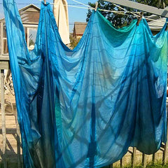 silk veil drying outside