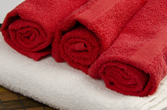 red & white towels