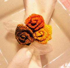 Thanksgiving burlap floral napkin holders