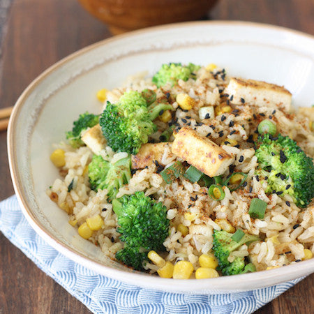 Garlicky Tofu Fried Rice with Japanese Seven Spice