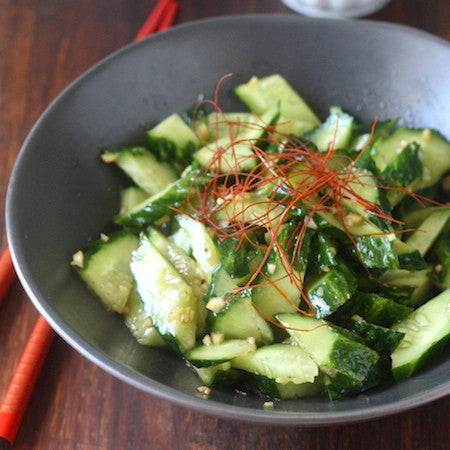 Smacked Cucumber in Garlicky Sauce