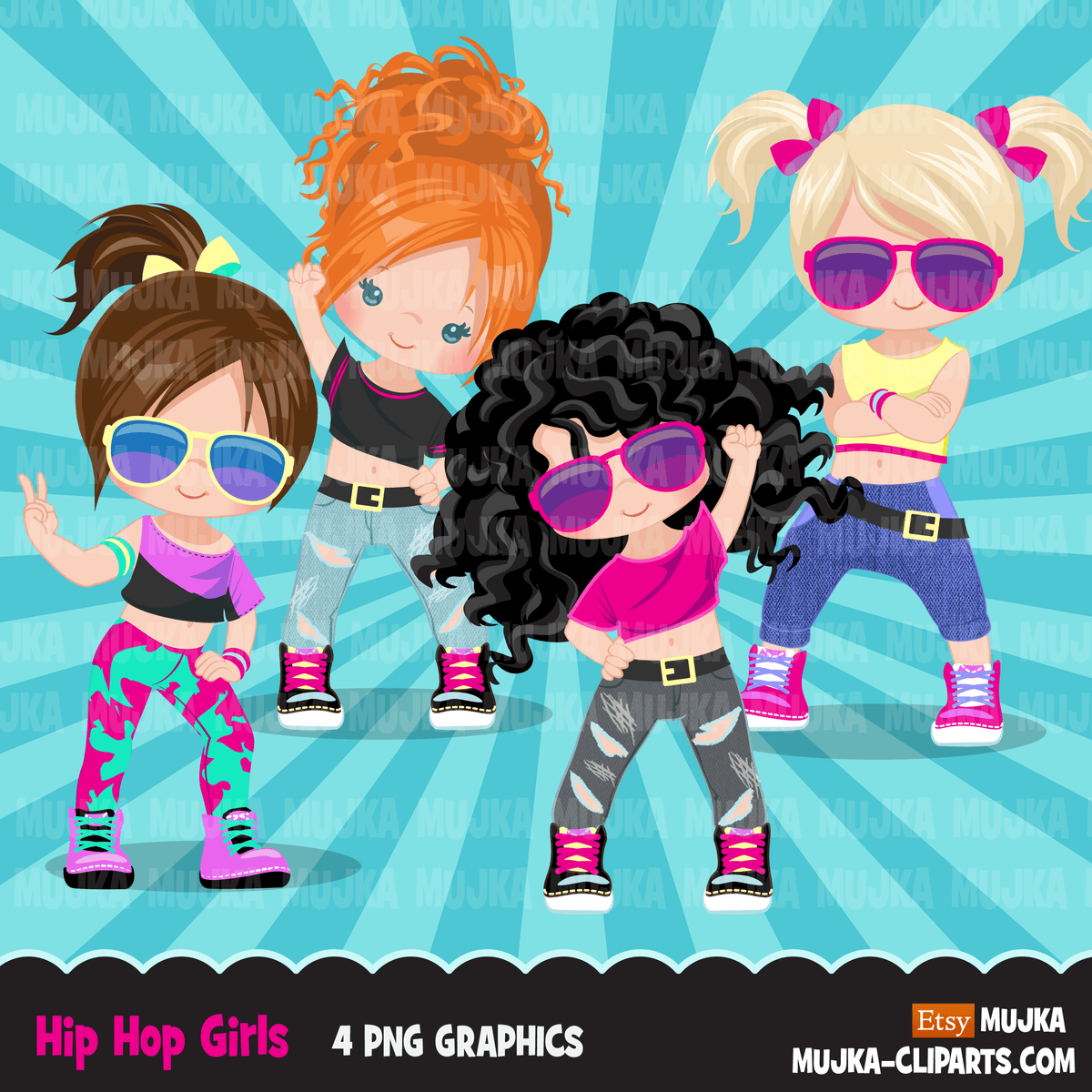 Hip Hop Dancer Girls Clipart Fashion Break Dance Rapping Characters Mujka Cliparts 