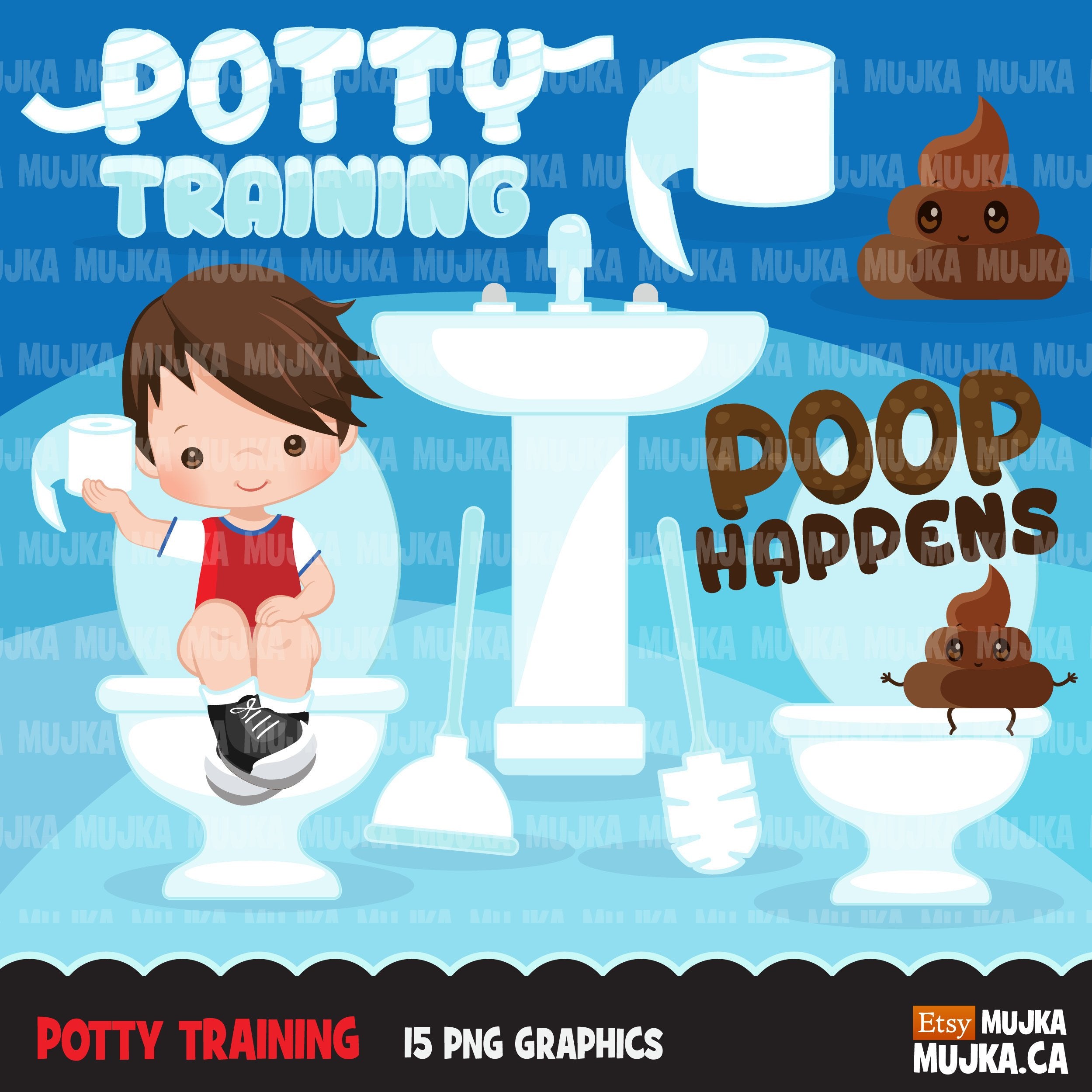 clipart boy potty