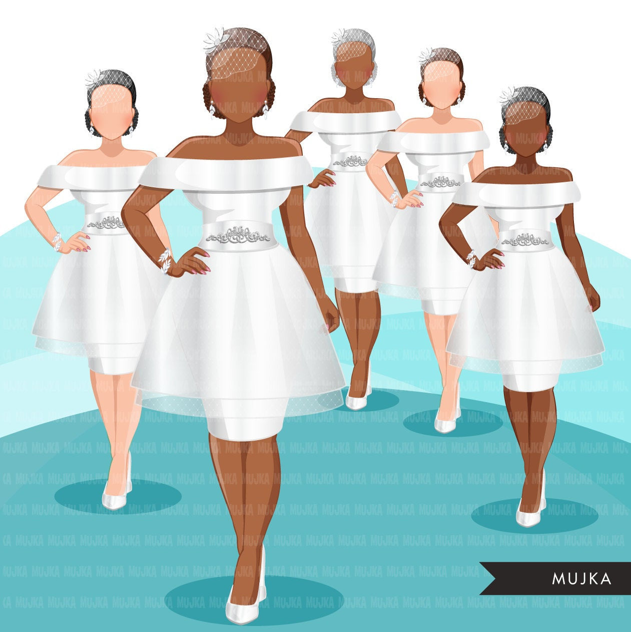 modern bride clipart