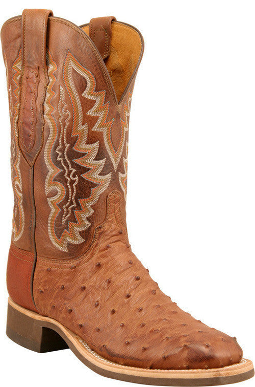 Lucchese C1104.W8 Mens Barnwood Burnished Full Quill Ostrich Boots