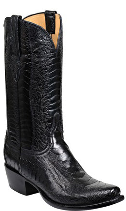 Lucchese Anderson Mens Black Ostrich 