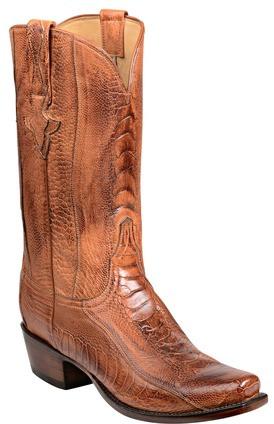 Lucchese Anderson GY1026.73 Mens Brandy Burnished Ostrich Leg Boots