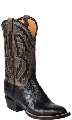 Lucchese Derek GY1043.S3 Mens Black Giant American Alligator Boots