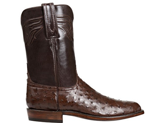 lucchese full quill ostrich roper boots
