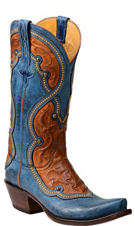 blue lucchese boots