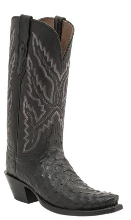 womens black ostrich boots