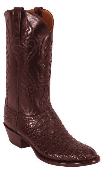 lucchese black crocodile cowboy boots