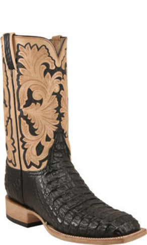 Lucchese Classics L1368 Black Hornback Crocodile Mens Boots
