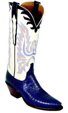 lucchese navy blue boots