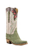 Lucchese Classics L4148 Womens Olive Suede Caiman Crocodile Boots