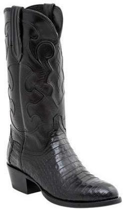 Lucchese CHARLES M1636.R4 Mens Black Caiman Crocodile Belly Boots Size 9.5 D STALL STOCK
