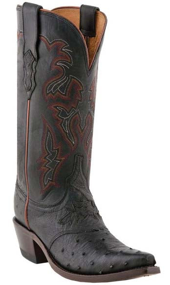 womens black ostrich boots