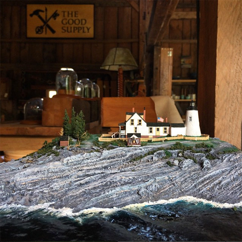 The Good Supply Midcoast Maine Community Events Memorial Day Art Exhibit Ed Strausberg Miniature Pemaquid Point Lighthouse