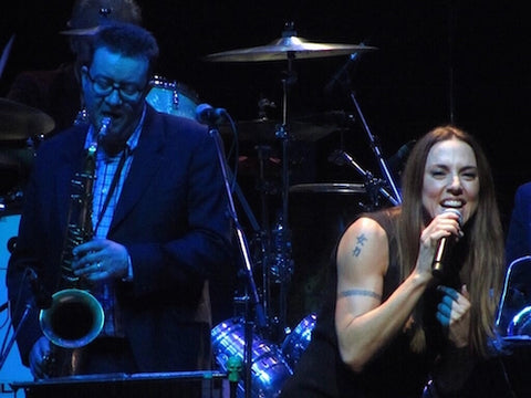 Saxophonist Phil Veacock with Mel C.