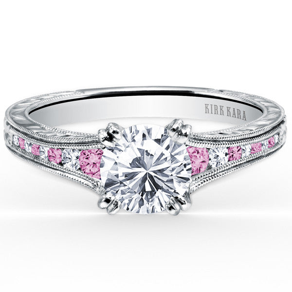 White gold pink diamond engagement rings