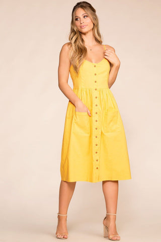 Button Midi Dress Homecoming Dress