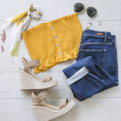 Mustard Crop Top