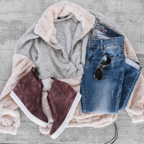 Sherpa Pullover Casual Look