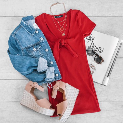 Red Bodycon Fourth Of July Outfit