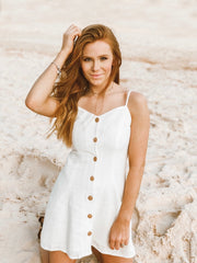 White Buttoned Mini Dress
