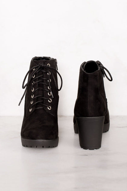 black suede lace up boots