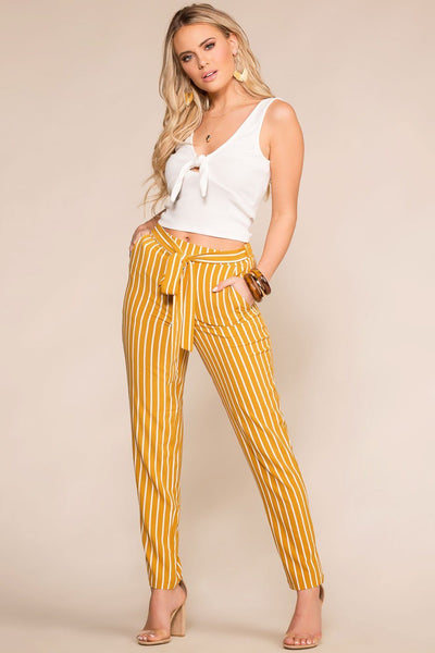 mustard striped pants