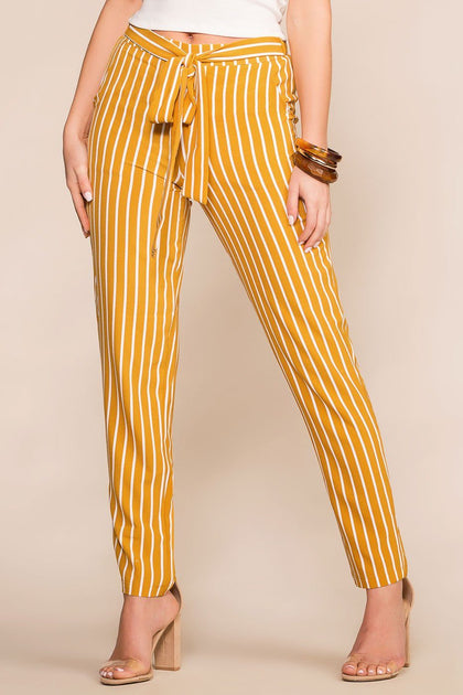 mustard striped pants