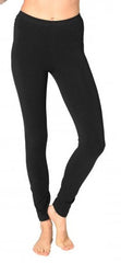 Black Brushed Cotton Leggings