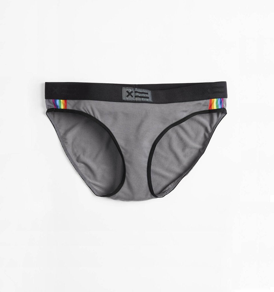 BIKINI - MICROMODAL GRAPHITE RAINBOW STRIPE