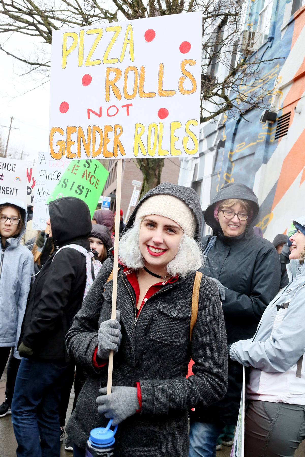 Seattle Women's March 2017  Pizza Roles Not Gender Roles
