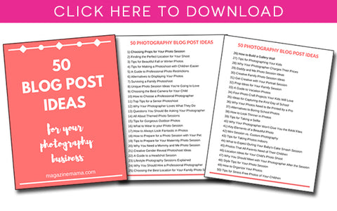 50 free blog post ideas for your photography business