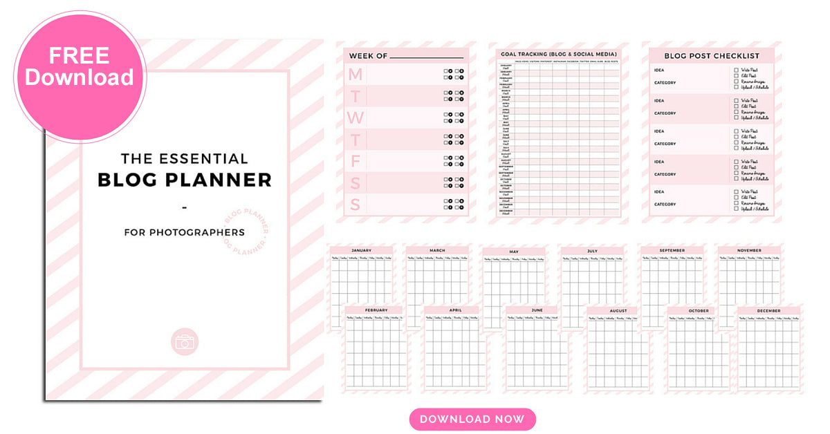 FREE Blog planner for photographers