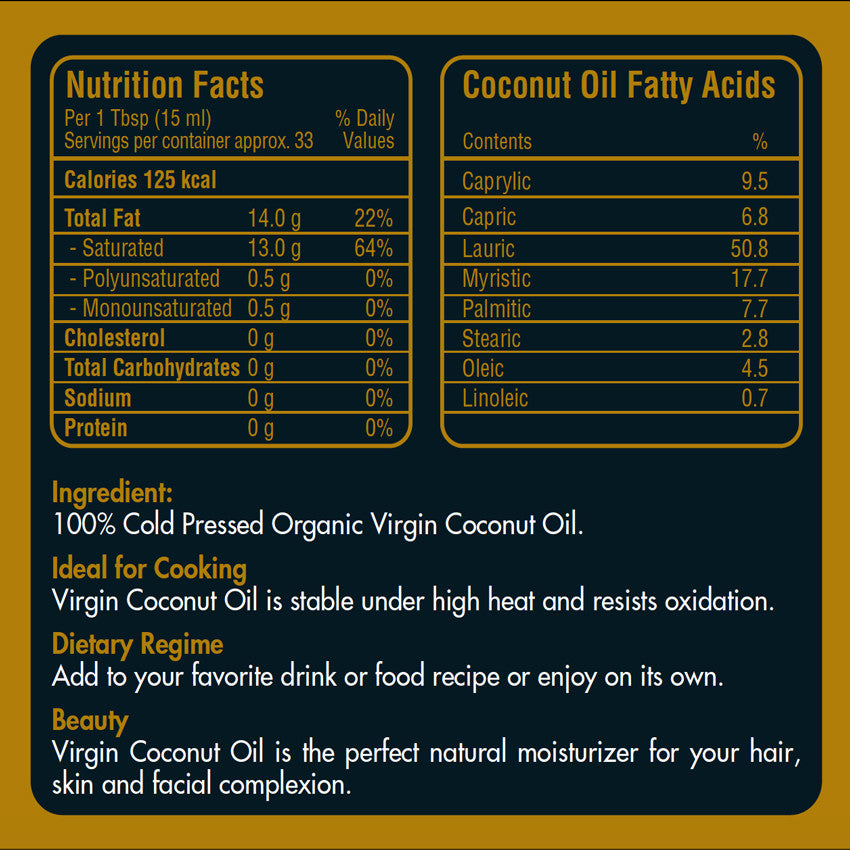 Cold Pressed Coconut Oil Nutrition Facts Nutrition Pics